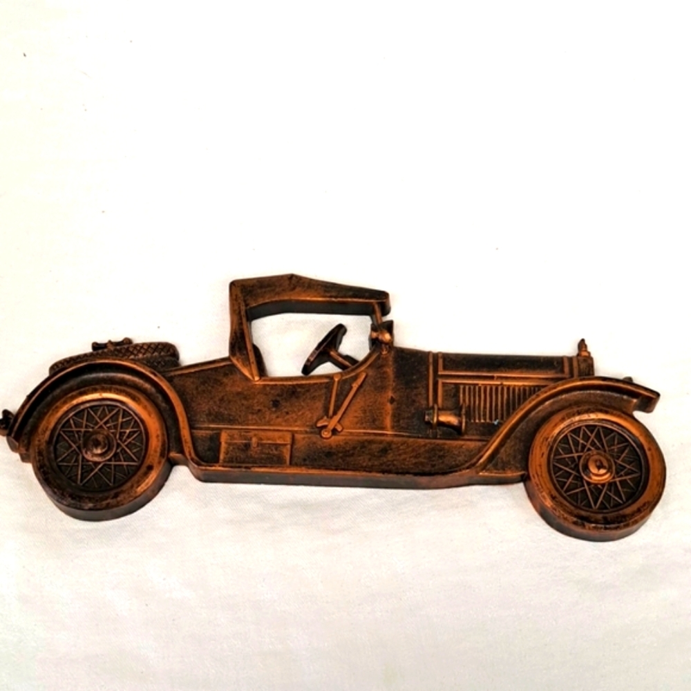 Vintage Syrroco  copper look antique car wall art by Dart Industries